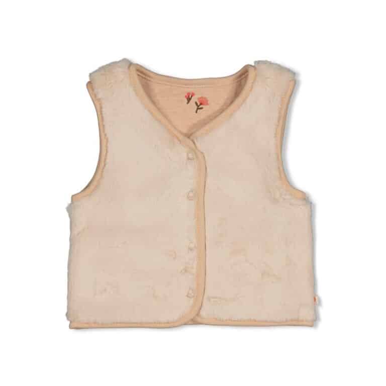 gilet réversible en fausse fourrure sable