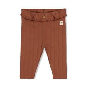 legging côtelé pointelle brun