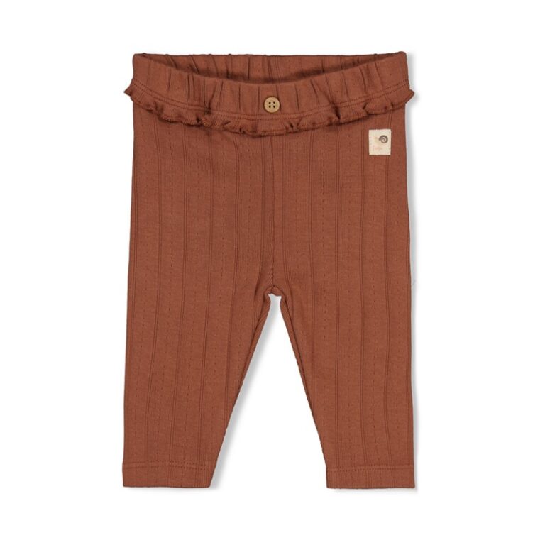 legging côtelé pointelle brun