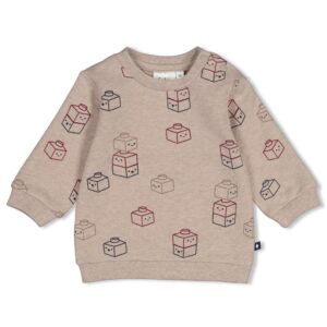 sweat imprimé taupe chiné