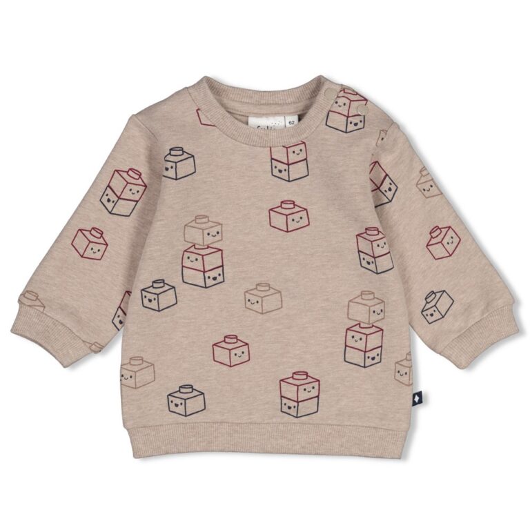 sweat imprimé taupe chiné