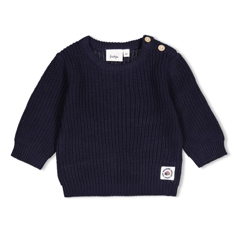 pull en maille bleu marine