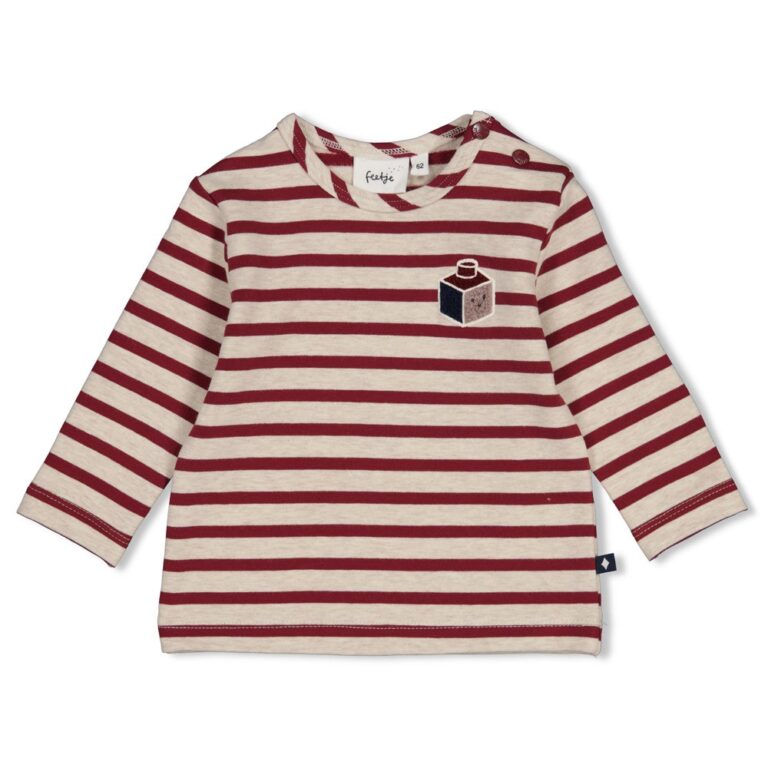 t shirt manches longues rayé bordeaux
