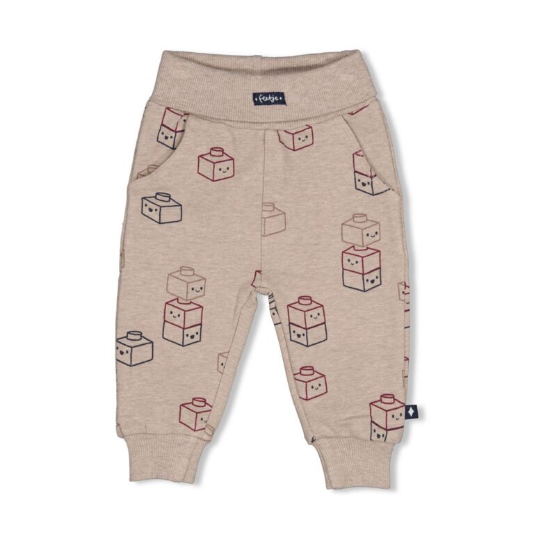 pantalon imprimé taupe chiné