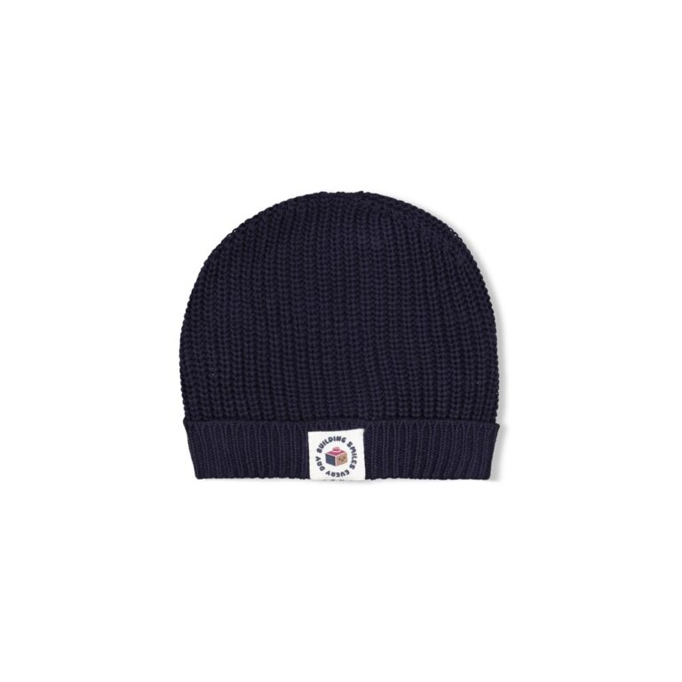 bonnet en maille bleu marine