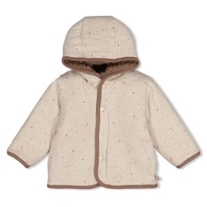 veste bouclée réversible à capuche taupe