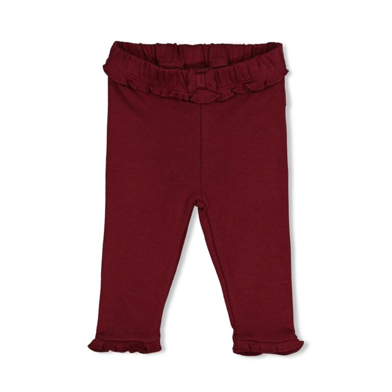 legging côtelé pointelle bordeaux