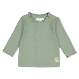 t shirt manches longues côtelé pointelle vert jade