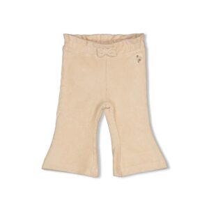 pantalon évasé en velours côtelé écru
