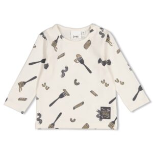 t shirt manches longues imprimé écru