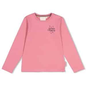 t shirt manches longues avec imprimé au dos rose
