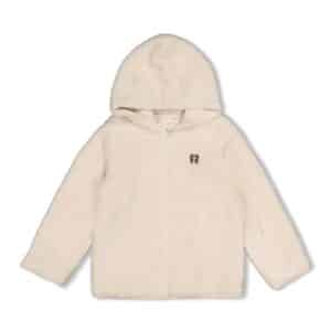 veste teddy à capuche écru