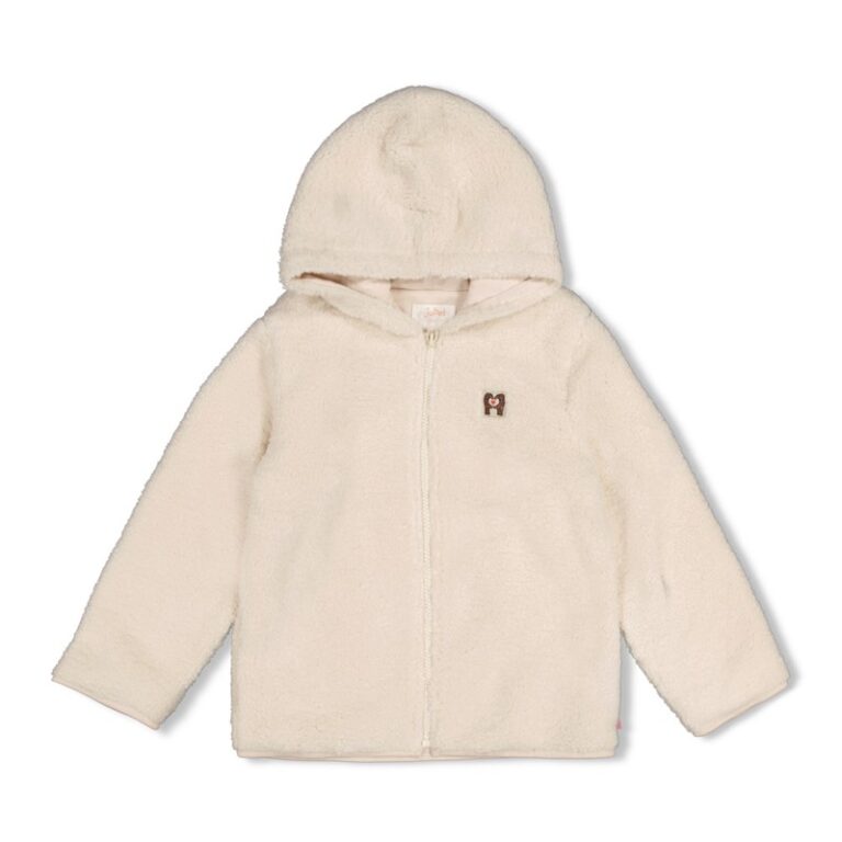veste teddy à capuche écru