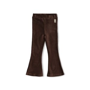pantalon évasé en velours côtelé brun