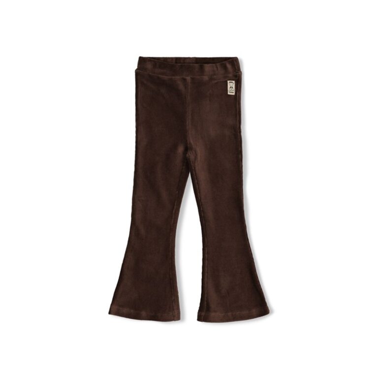 pantalon évasé en velours côtelé brun