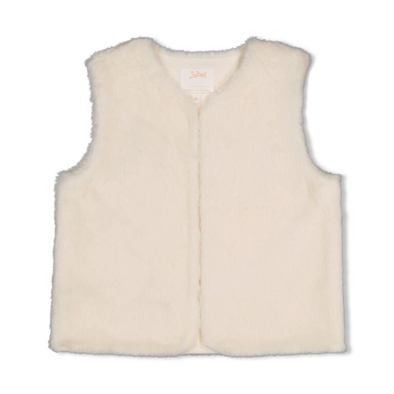 gilet en fausse fourrure écru