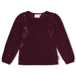 t shirt manches longues à sequins bordeaux