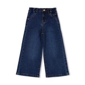 jean wide leg denim bleu