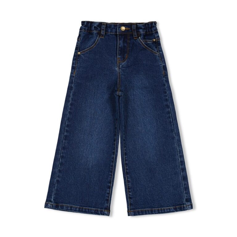 jean wide leg denim bleu