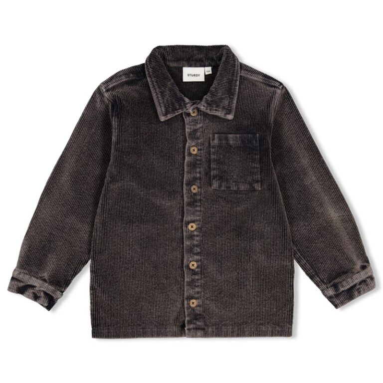 chemise en velours côtelé anthracite