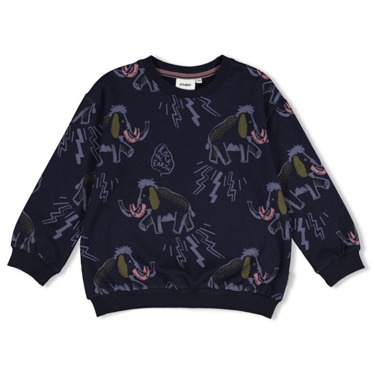 sweat imprimé coupe décontractée bleu foncé