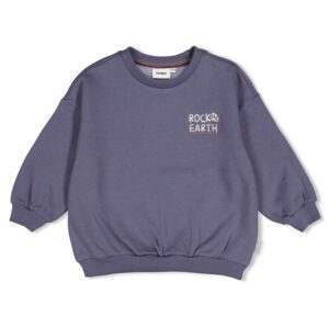sweat oversize avec imprimé au dos bleu