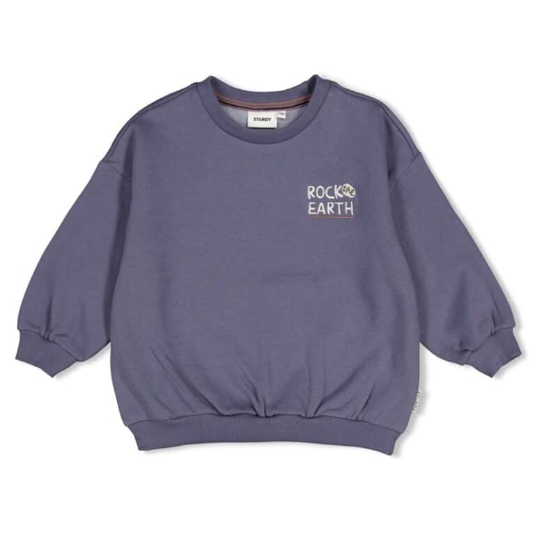 sweat oversize avec imprimé au dos bleu