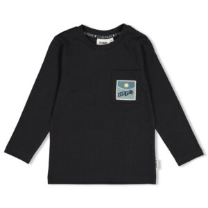 t shirt manches longues avec imprimé au dos anthracite