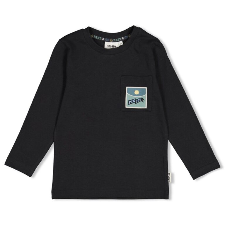 t shirt manches longues avec imprimé au dos anthracite