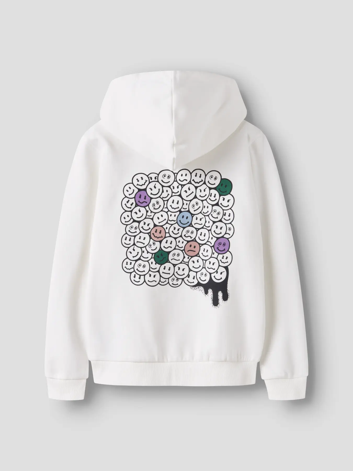 sweat à capuche "smiley" blanc