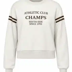 sweat champs fille beige chiné/marron