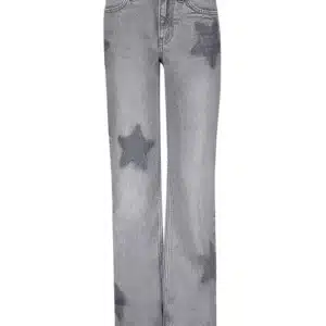 jean large à étoiles fille denim gris