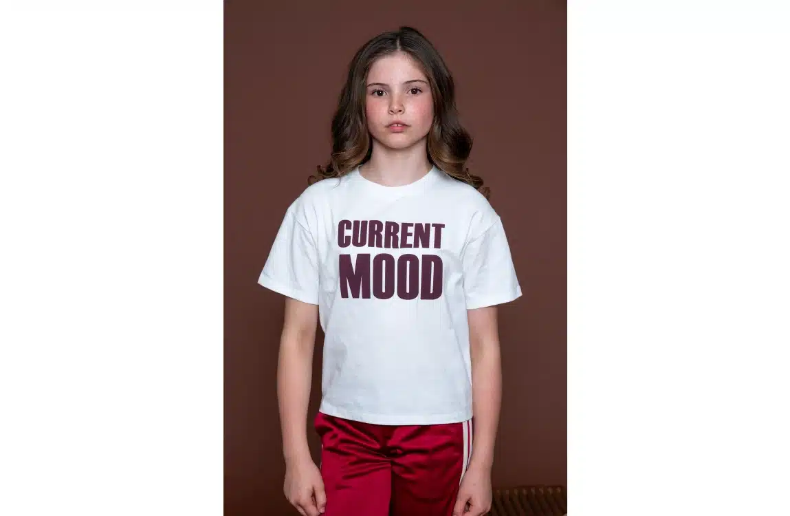 t shirt imprimé current mood fille Écru/marron