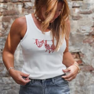 t shirt blanc crabe