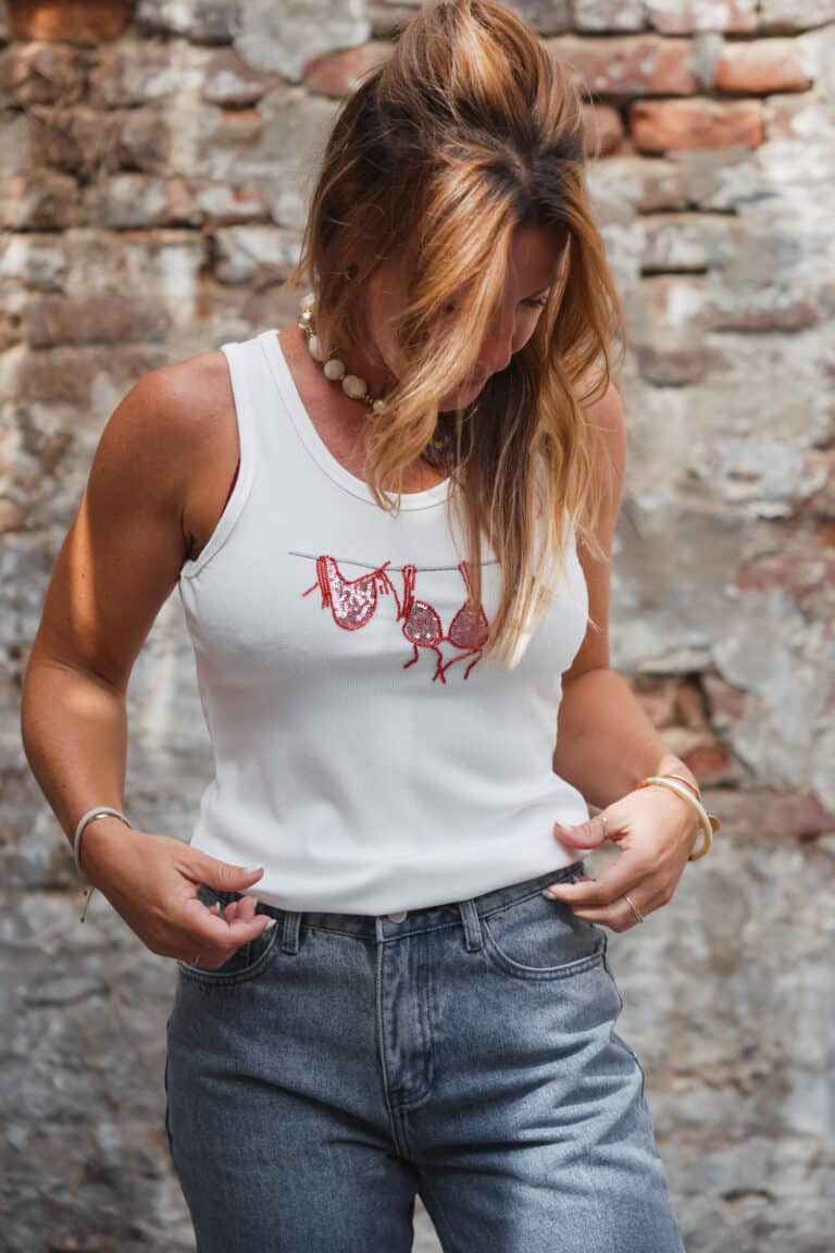 t shirt blanc crabe