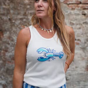 t shirt blanc crabe