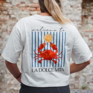 t shirt blanc crabe