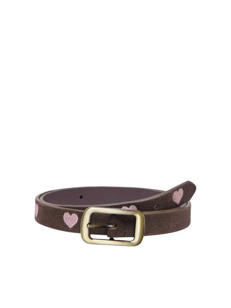 ceinture marron coeurs rose