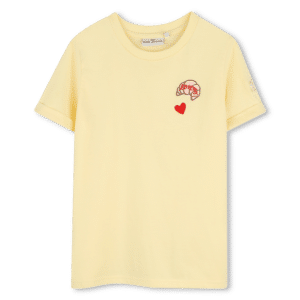 t shirt manches courtes jaune paille