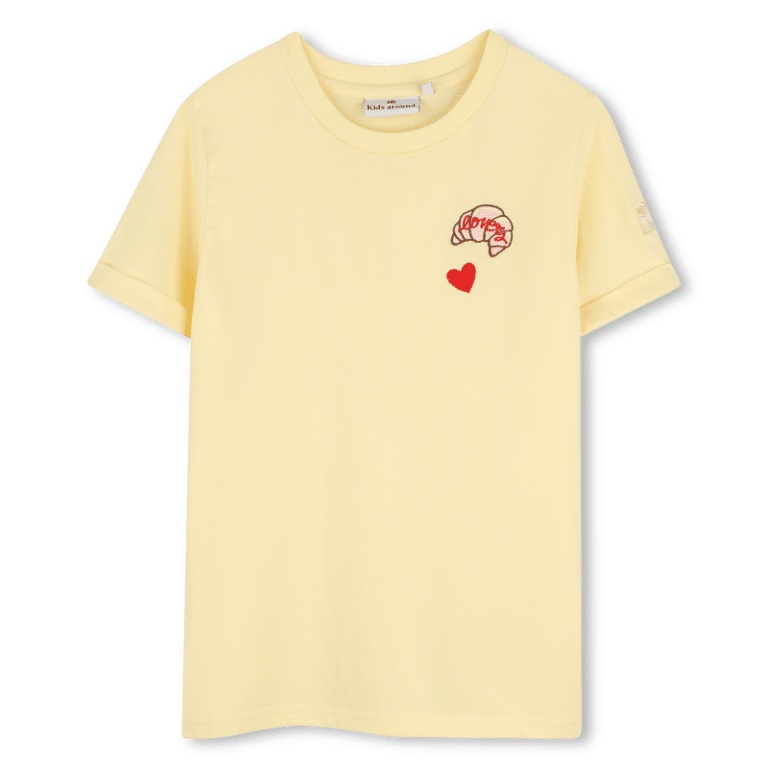t shirt manches courtes jaune paille