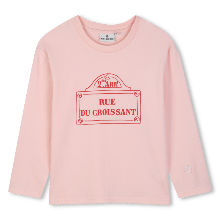 t shirt manches longues rose pastel