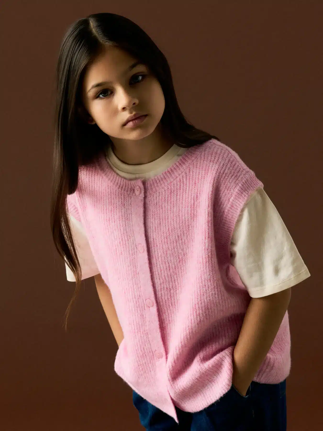gilet sans manches rose