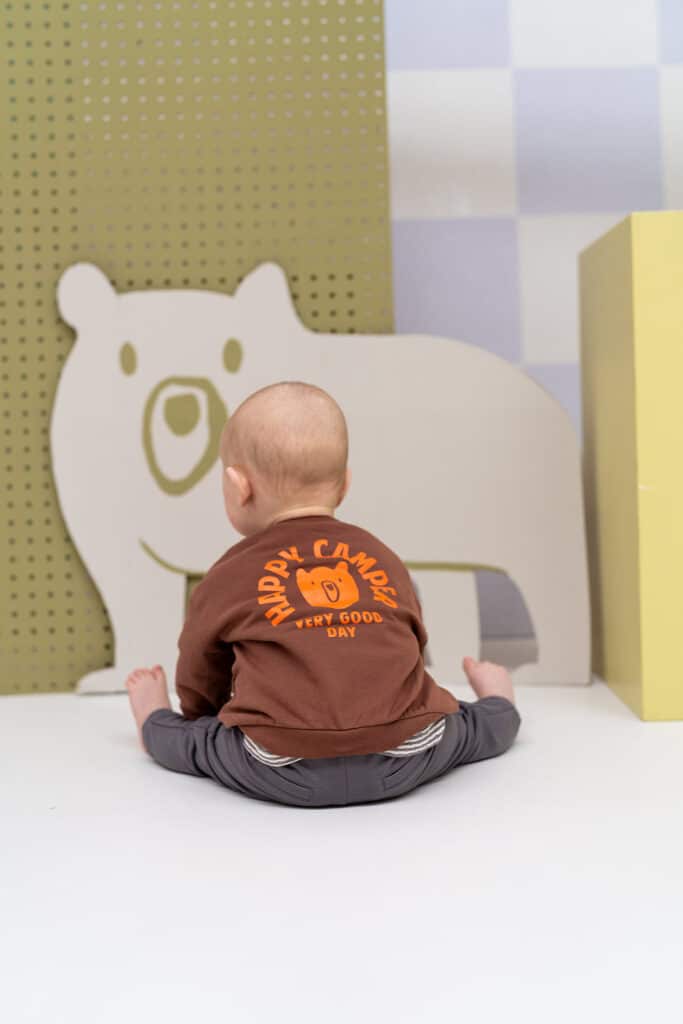 Sweat bébé garçon Marron chocolat — vue 3