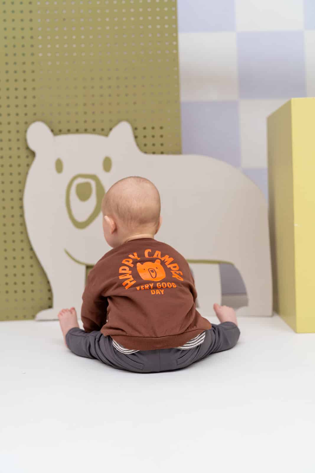 Sweat bébé garçon Marron chocolat — vue 3