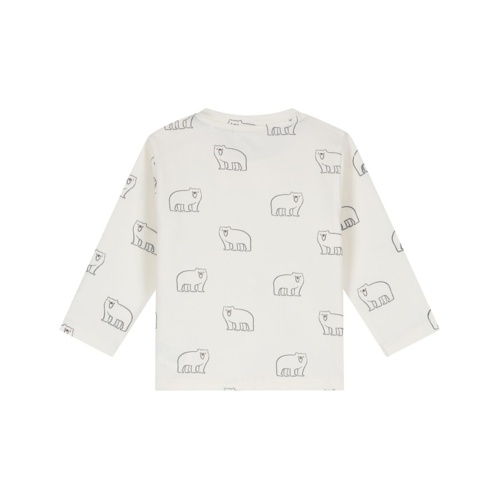T-shirt manches longues bébé garçon Ivoire — vue 2