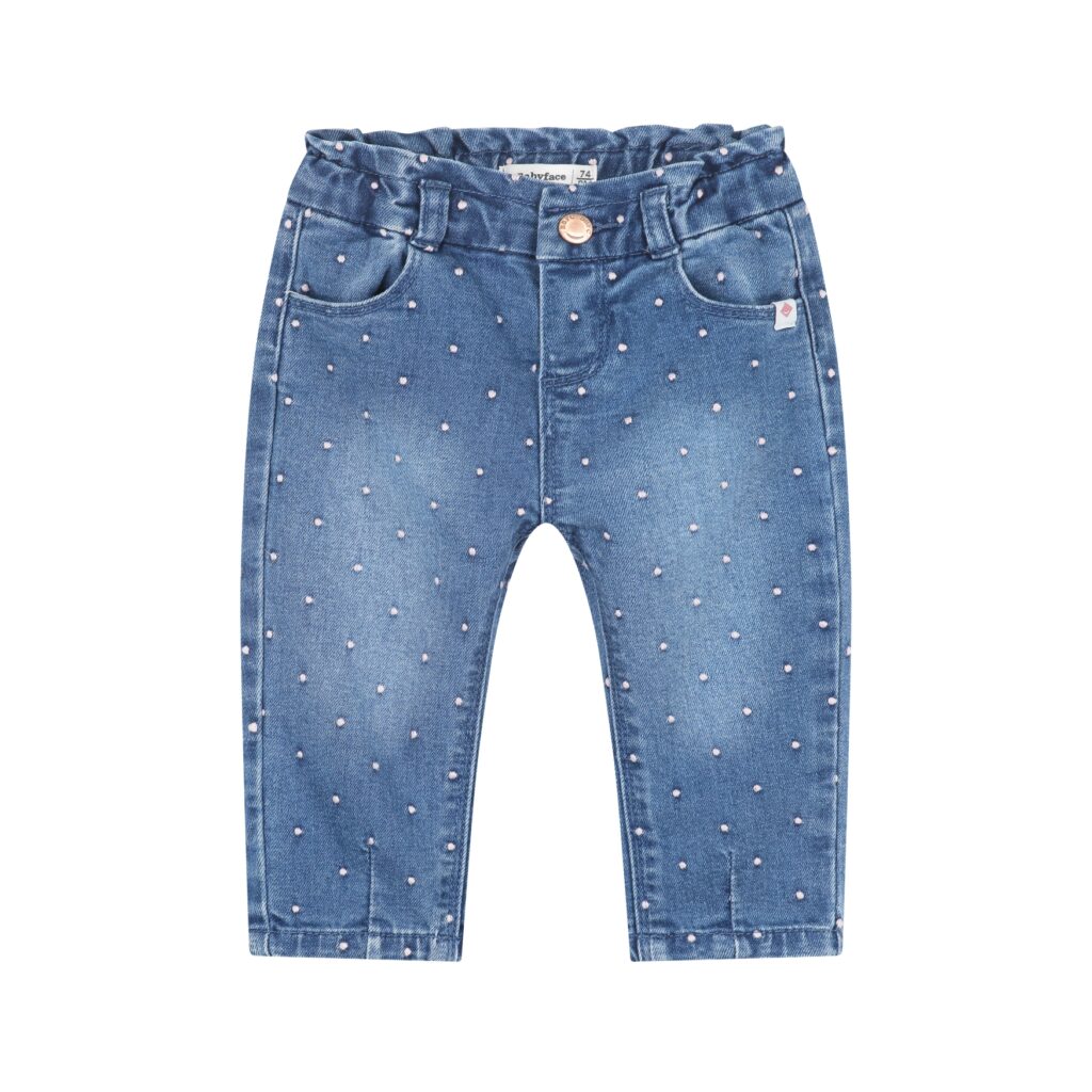Jean paperbag bébé fille Denim bleu moyen — vue principale