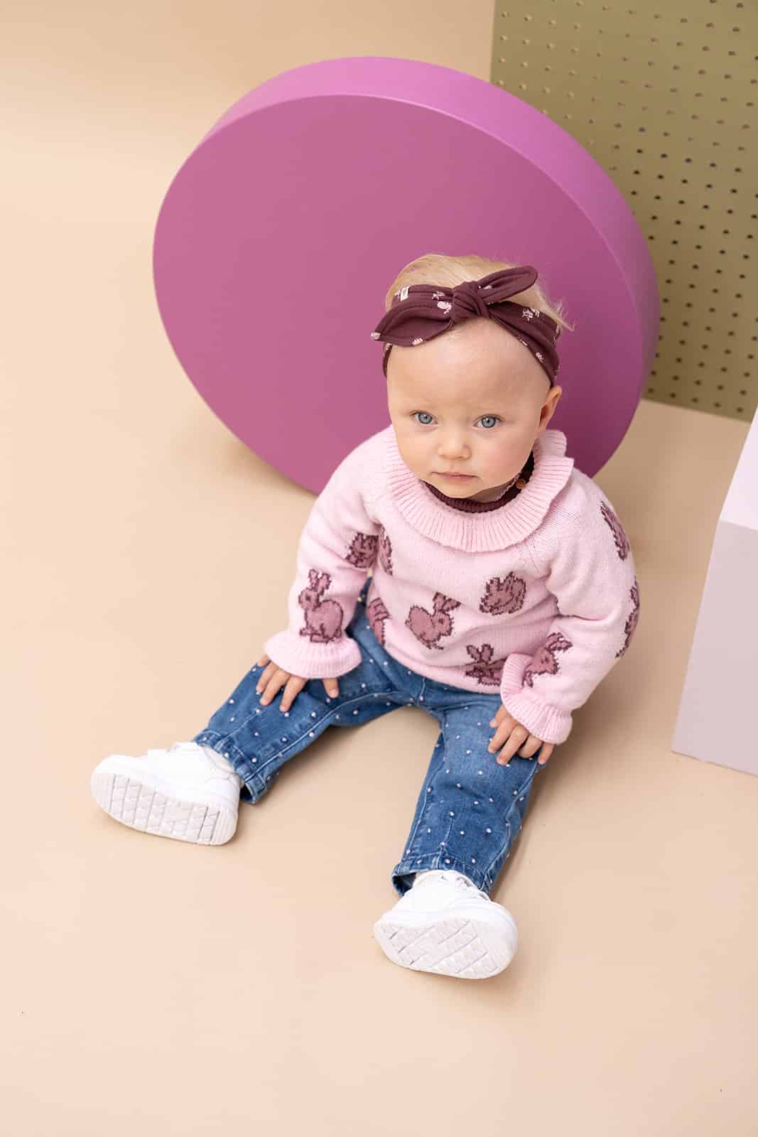 Jean paperbag bébé fille Denim bleu moyen — vue 3
