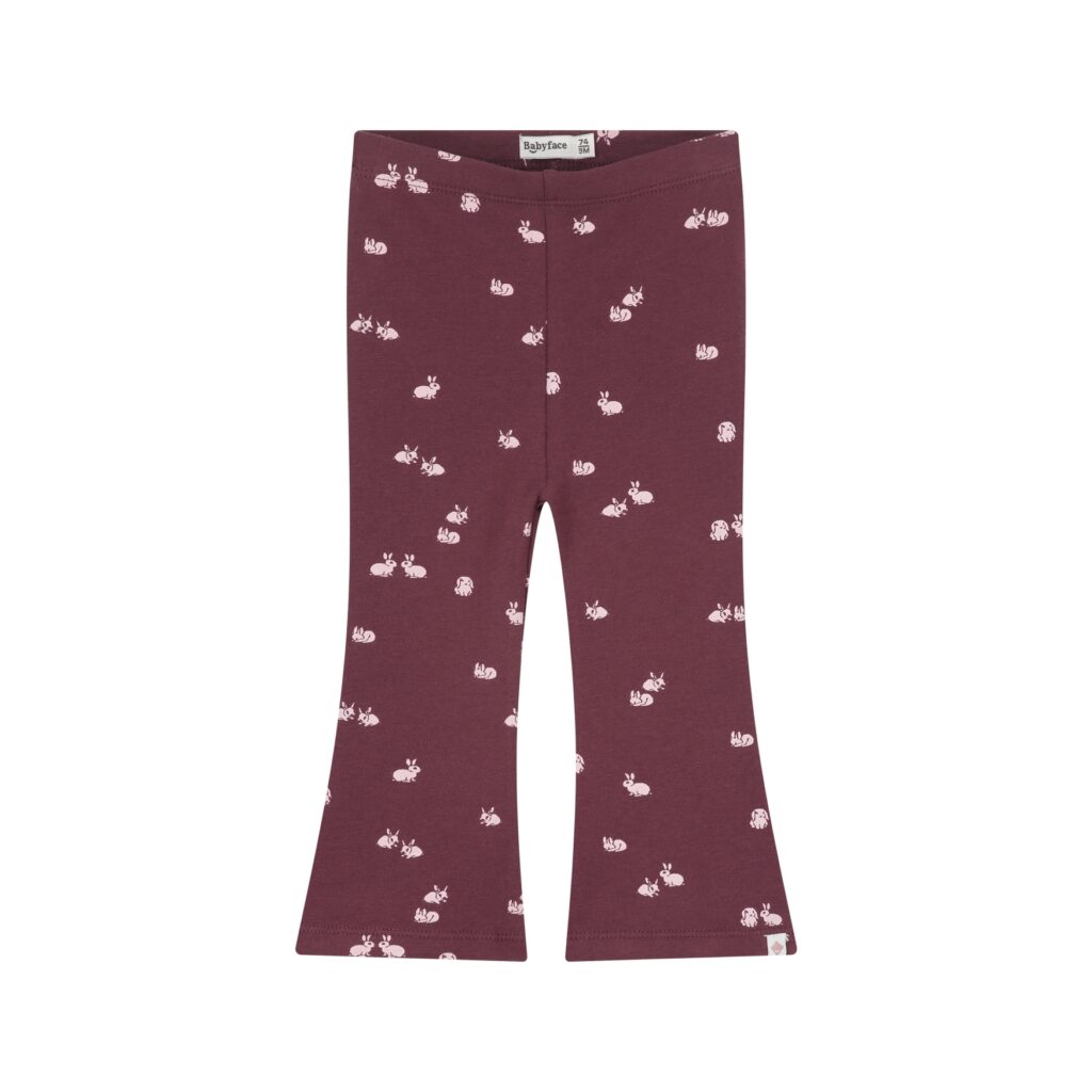 Pantalon évasé bébé fille Bordeaux — vue de face