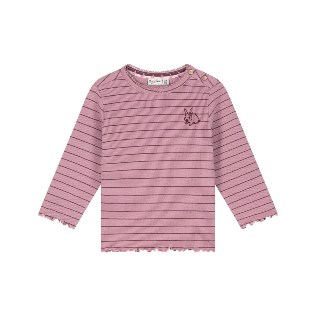 T-shirt manches longues bébé fille Bois de rose — vue principale