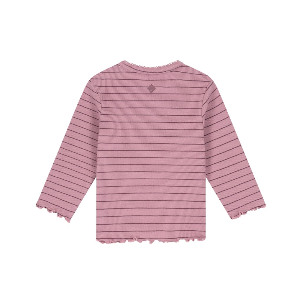 T-shirt manches longues bébé fille Bois de rose — vue 2